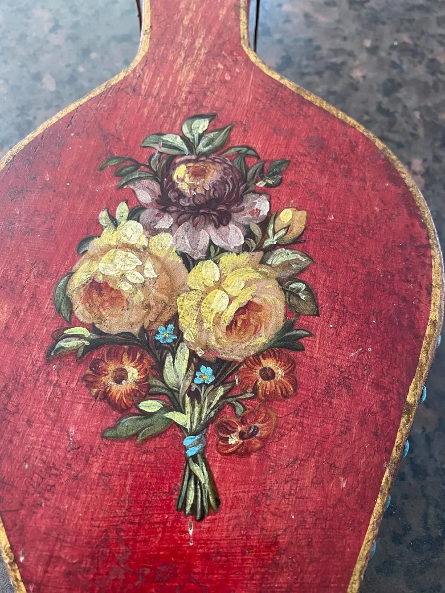 c1910 ANTIQUE RED-PAINTED AND OIL-GILT BELLOWS - Image 3