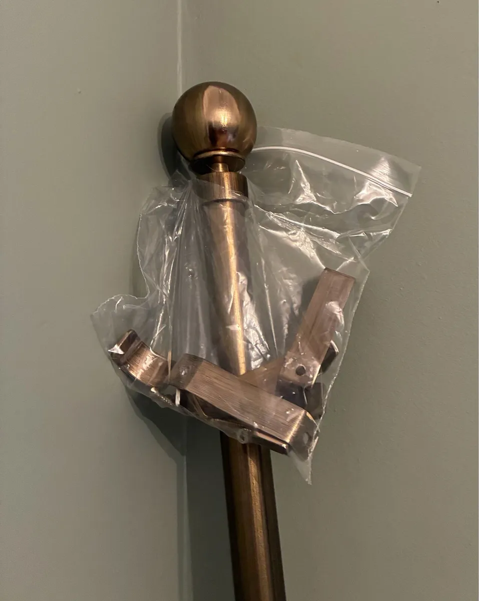 Antique Brass Curtain Pole - Image 1