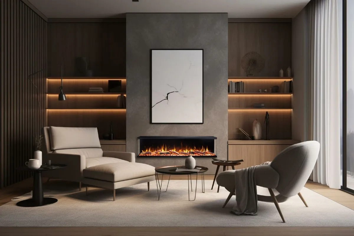 3sides electric fireplace. 25% OFF. FREE DELIVERY - Image 4