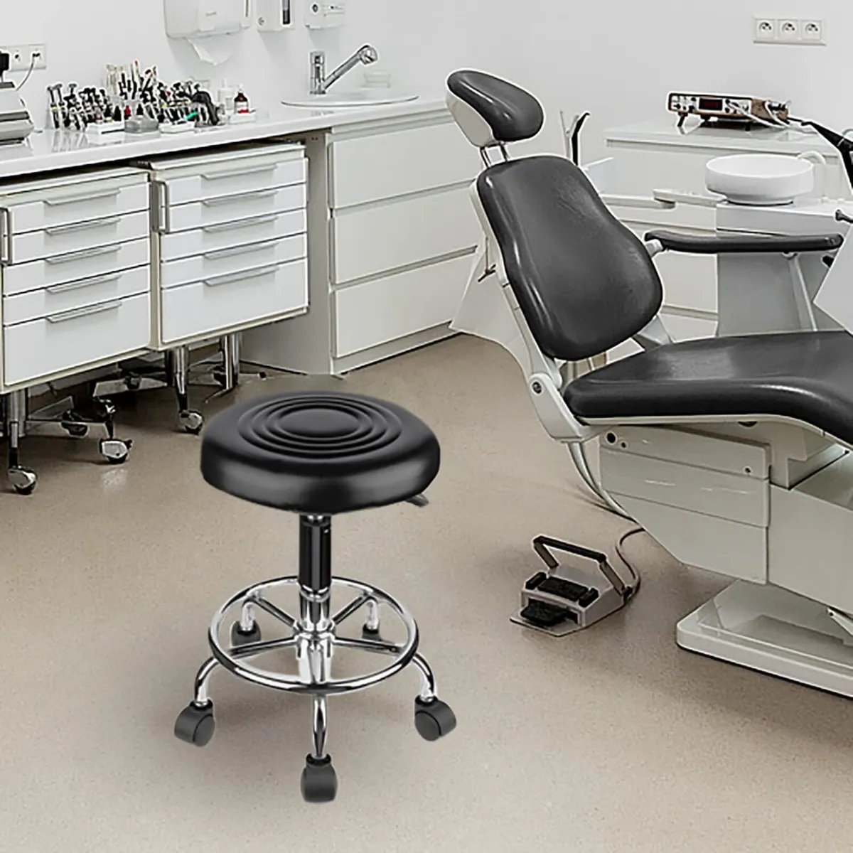 Ergonomic Swivel Stool with Wheels for Work - Image 3