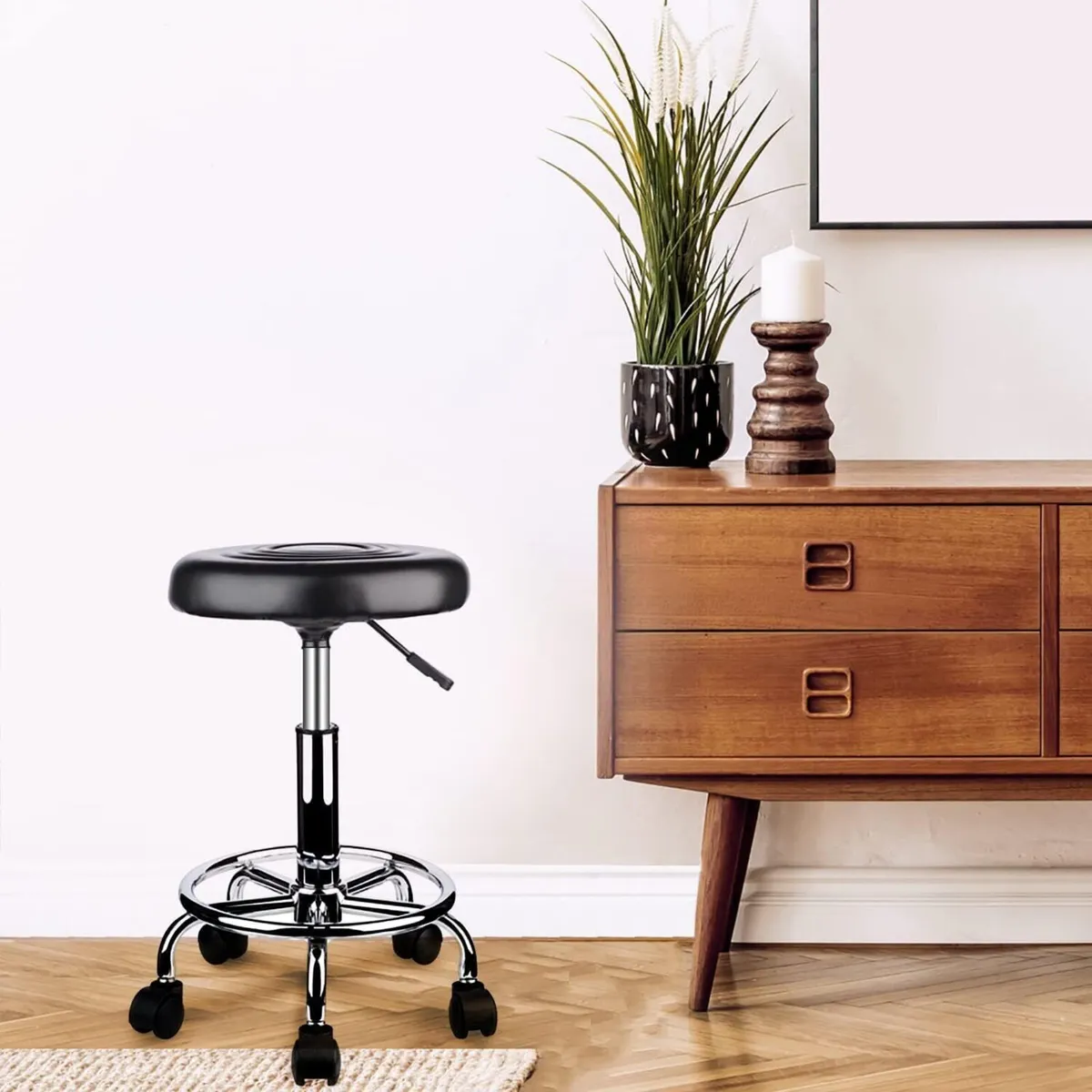 Ergonomic Swivel Stool with Wheels for Work - Image 4