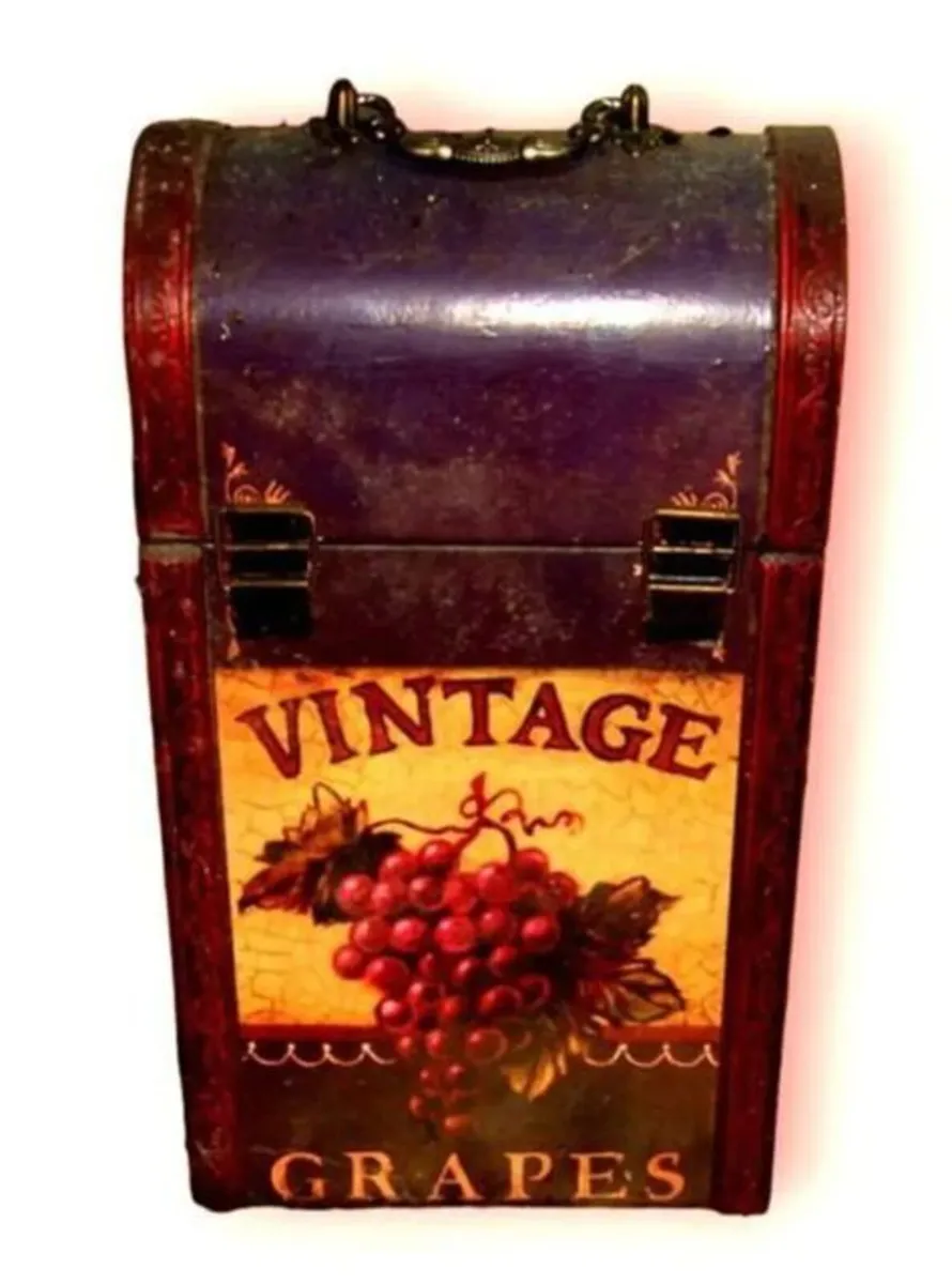Beautiful Vintage Wooden Double Wine Bottle Holder - Image 2