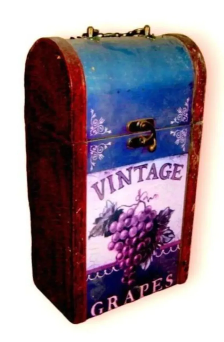 Beautiful Vintage Wooden Double Wine Bottle Holder - Image 1