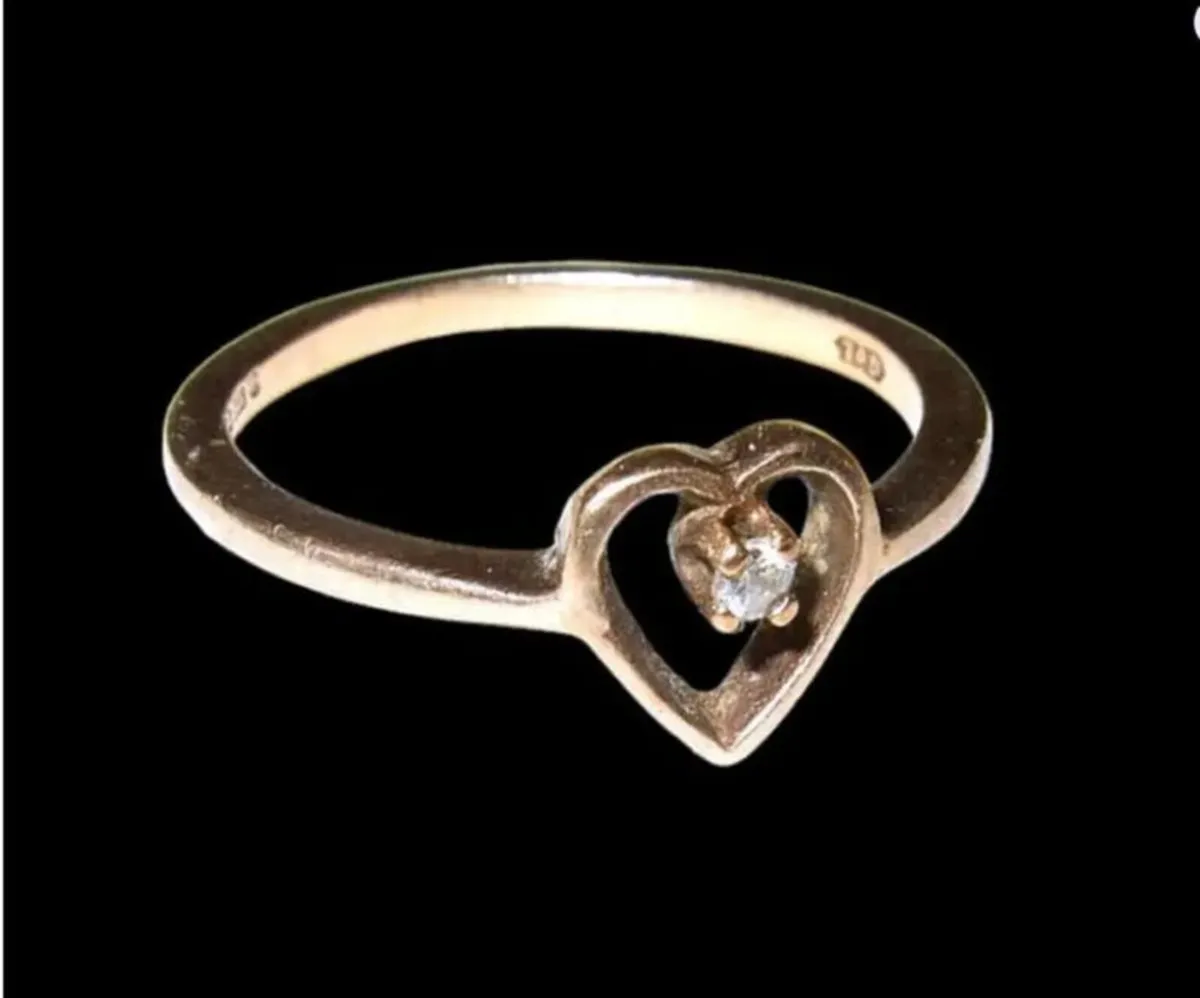 Vintage 9ct Hallmarked Diamond Suspension Ring - Image 3