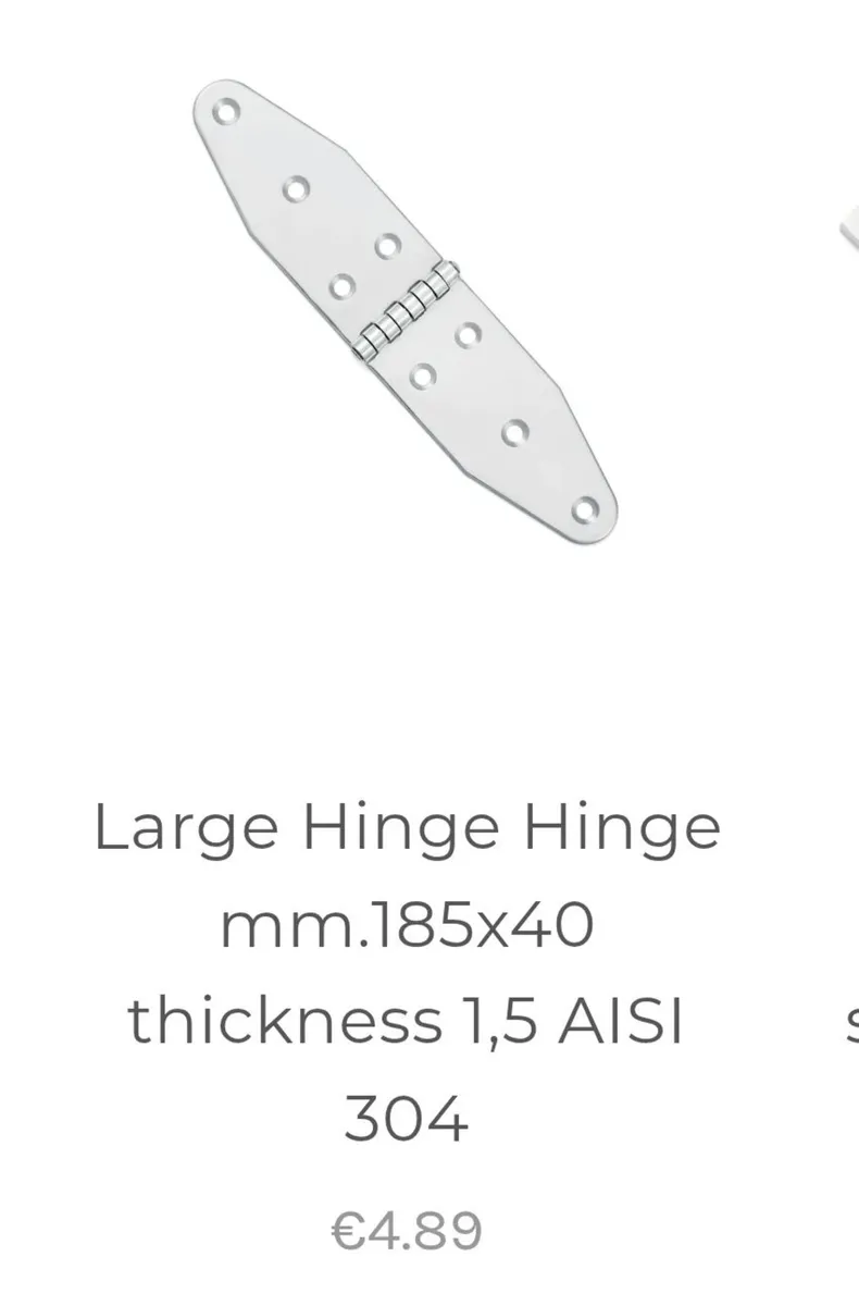 €4.95 HINGE Large Stainless steel 185x40