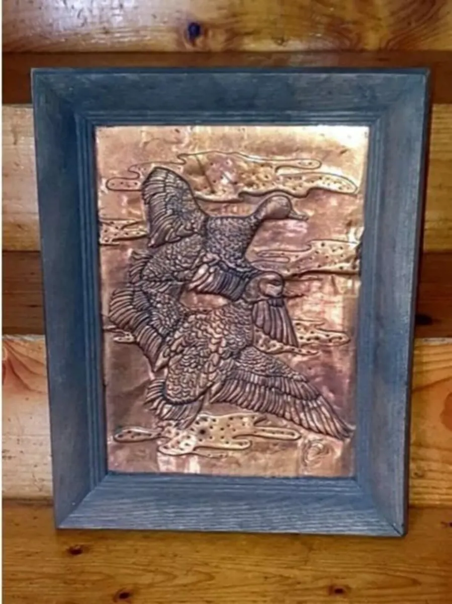 Vintage Mid-Century Copper Relief Duck Wall Art - Image 1