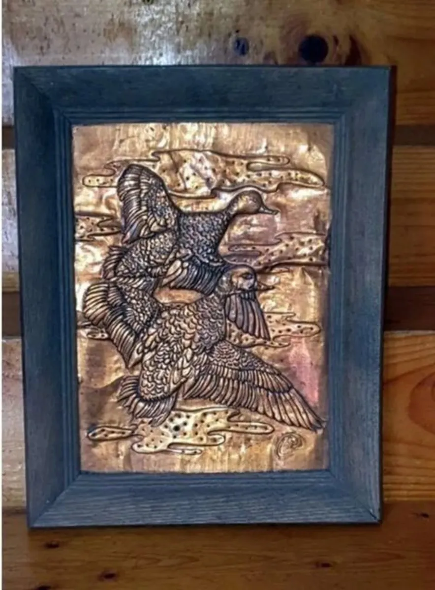 Vintage Mid-Century Copper Relief Duck Wall Art - Image 2