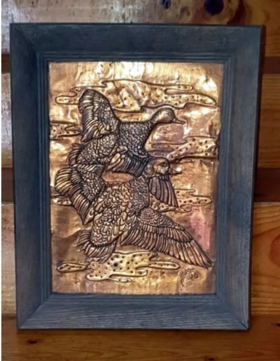 Vintage Mid-Century Copper Relief Duck Wall Art - Image 3