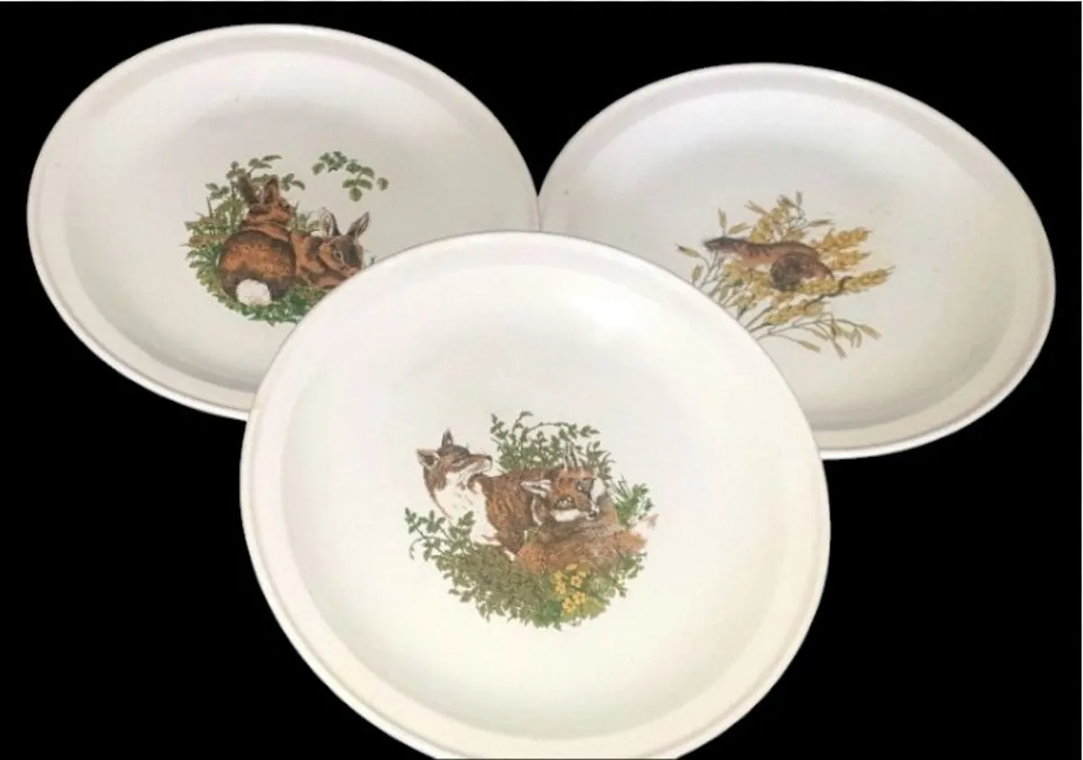 Trio Vintage Carrigdhoun Pottery Wildlife Plates - Image 1