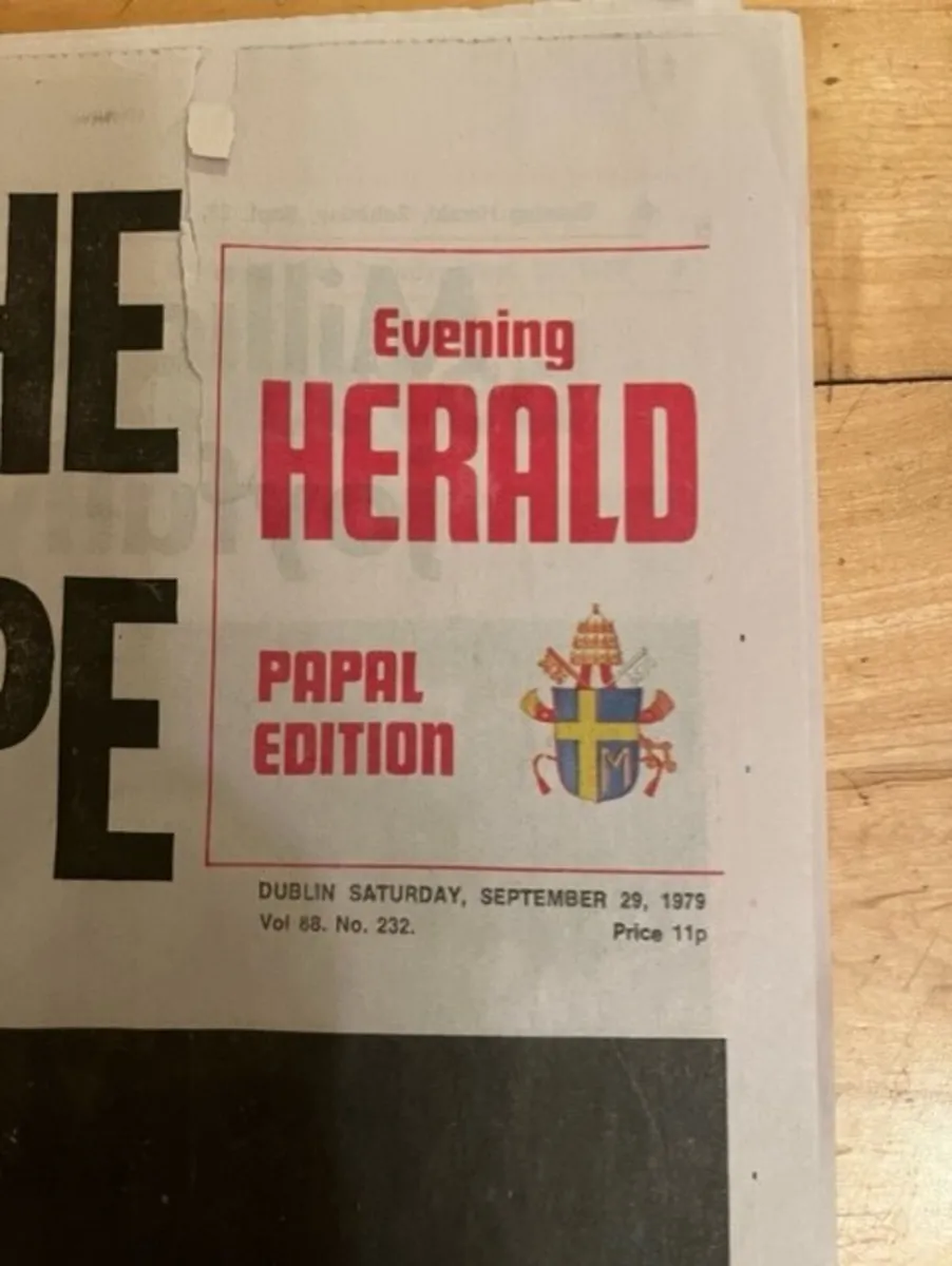 Pope Visit to Ireland Herald Newspaper 1979 - Image 2