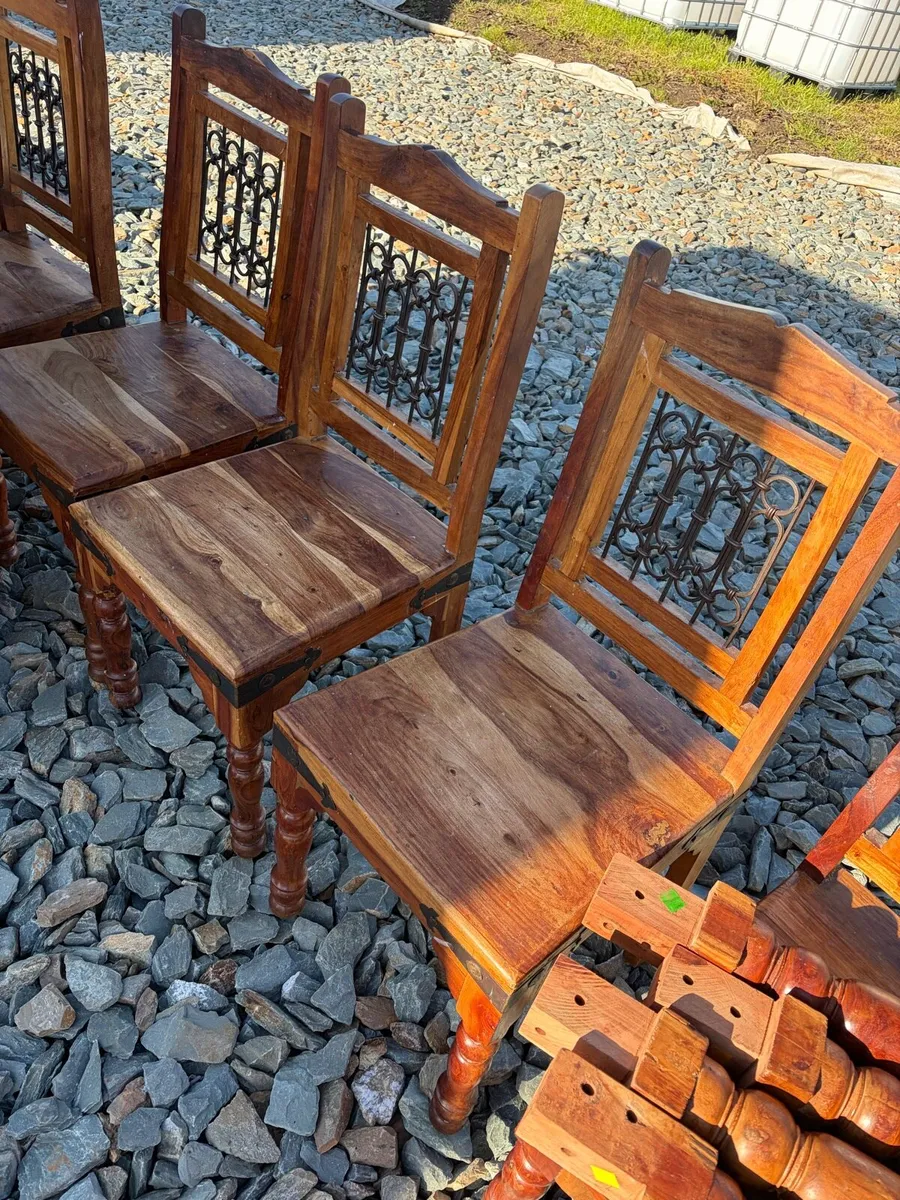 mexican pine table + 6 chairs - Image 2