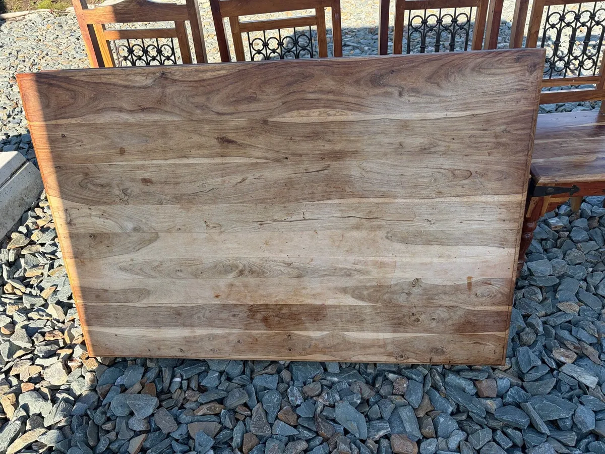 mexican pine table + 6 chairs - Image 3