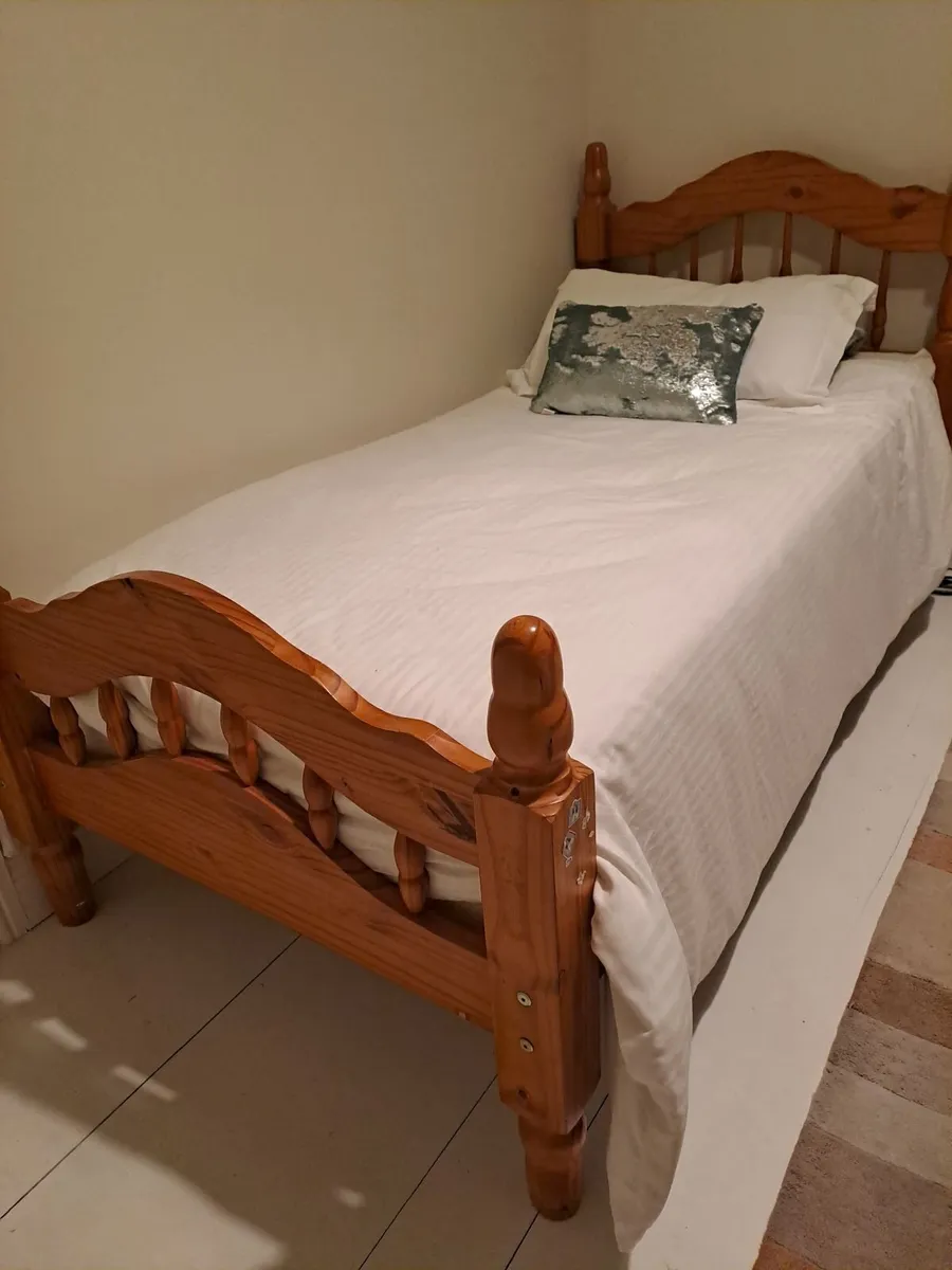 Solid single bed for sale. - Image 4