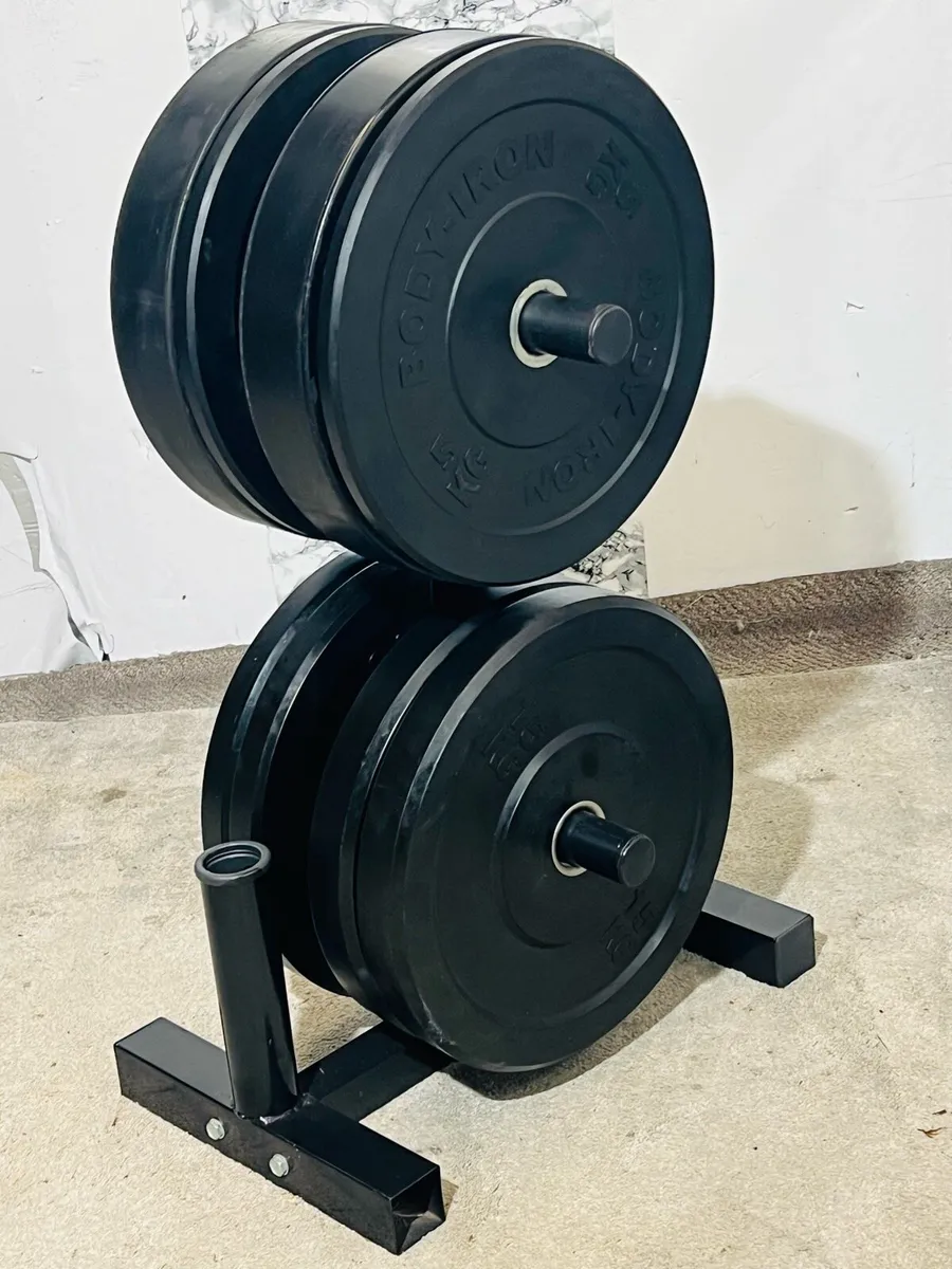 110KG OLYMPIC WEIGHTS WITH BAR AND WEIGHTS HOLDER - Image 1