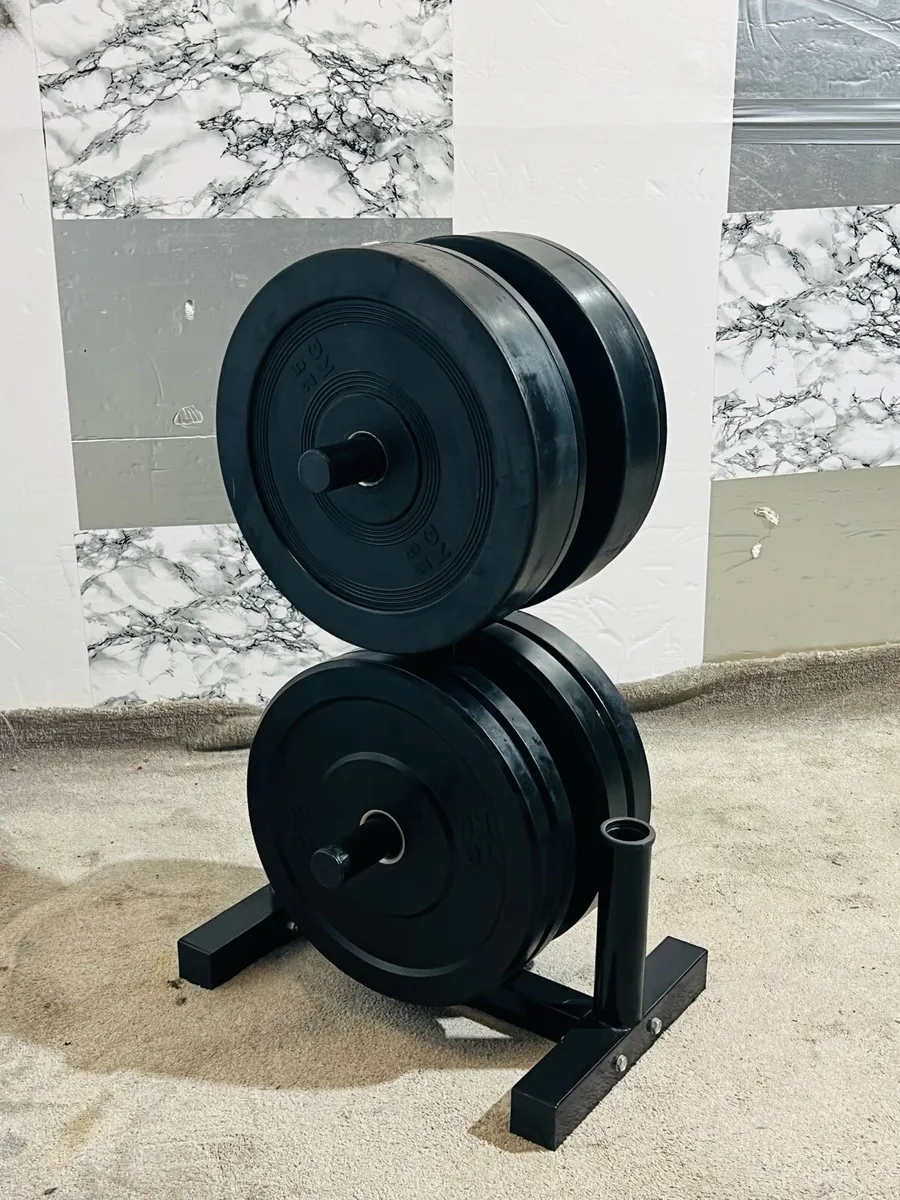 110KG OLYMPIC WEIGHTS WITH BAR AND WEIGHTS HOLDER - Image 2