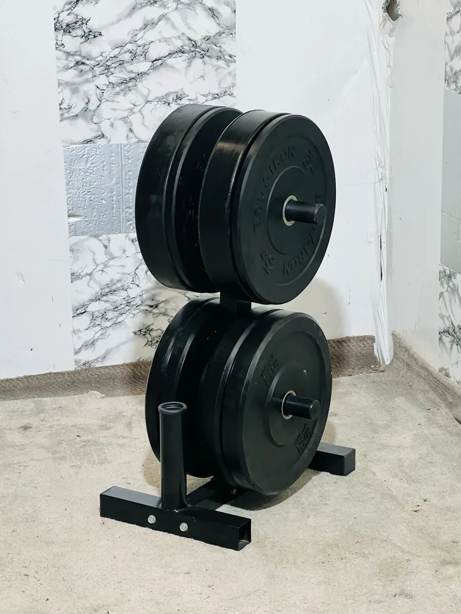110KG OLYMPIC WEIGHTS WITH BAR AND WEIGHTS HOLDER - Image 4
