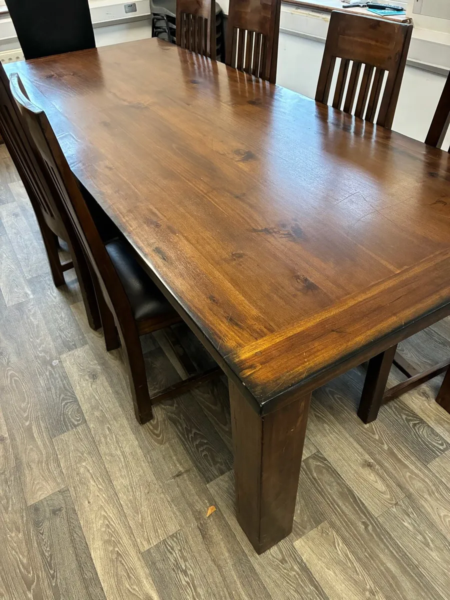 Solid Wood Dining table and 8 chairs - Image 2