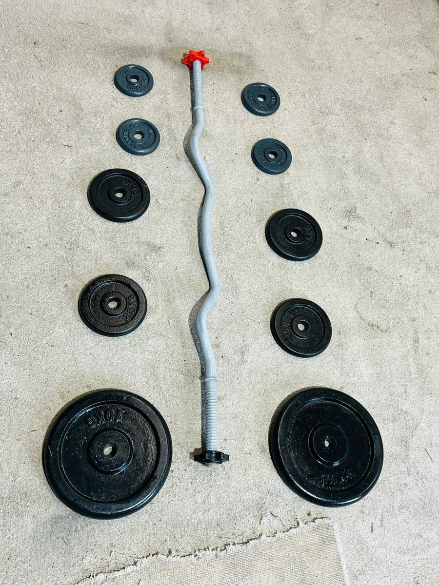 35 KG WEIGHTS CURL BAR SET - Image 2