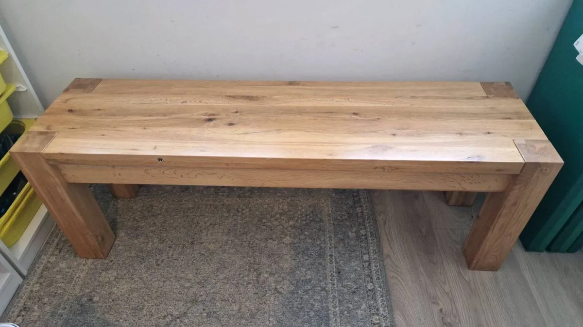 Solid Oak Wooden bench kitchen seat. - Image 1