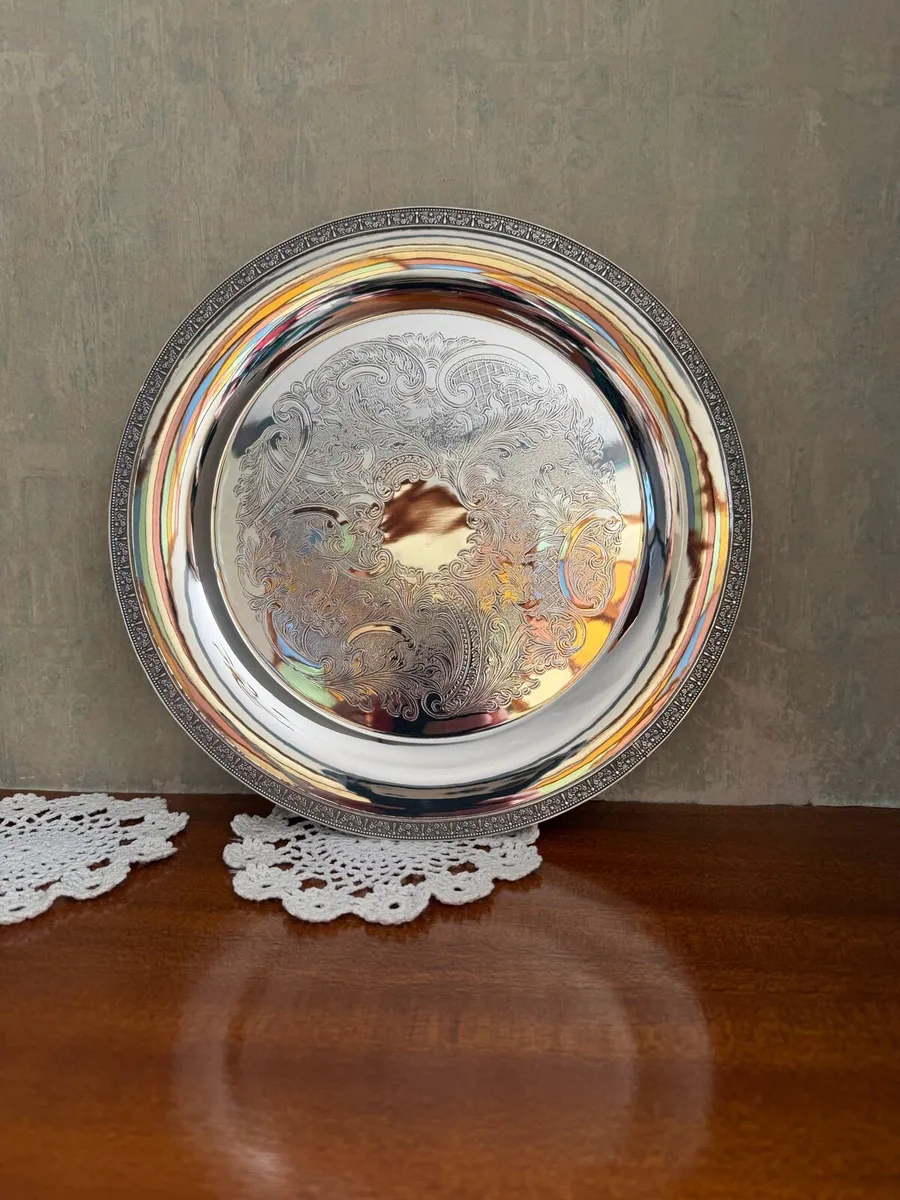 Silver plated trays x 2 - Image 2