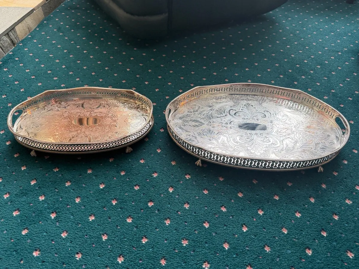 Two Silver Plate trays - Image 1