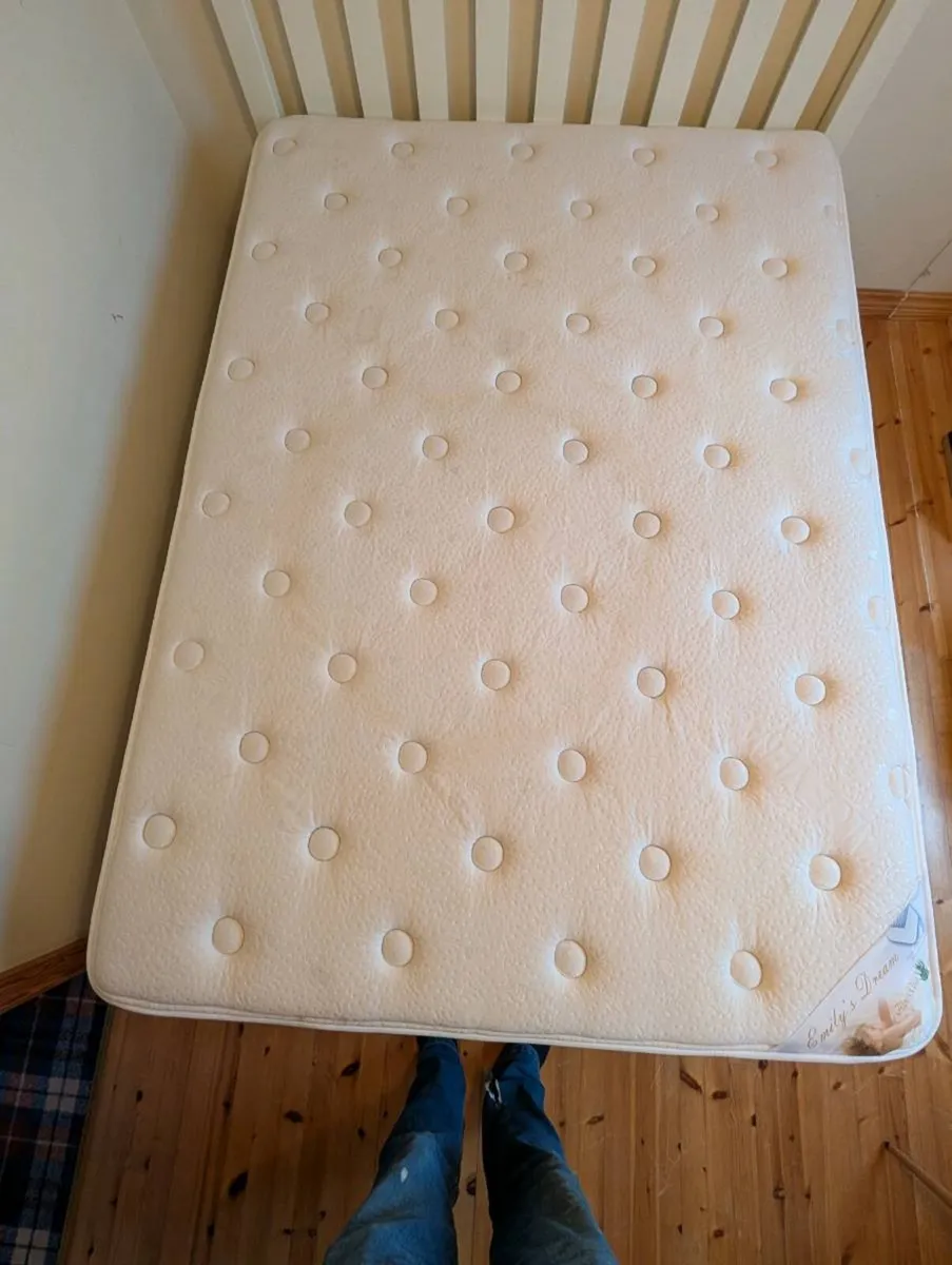 Wooden Double Bed Frame with Mattress - Image 3