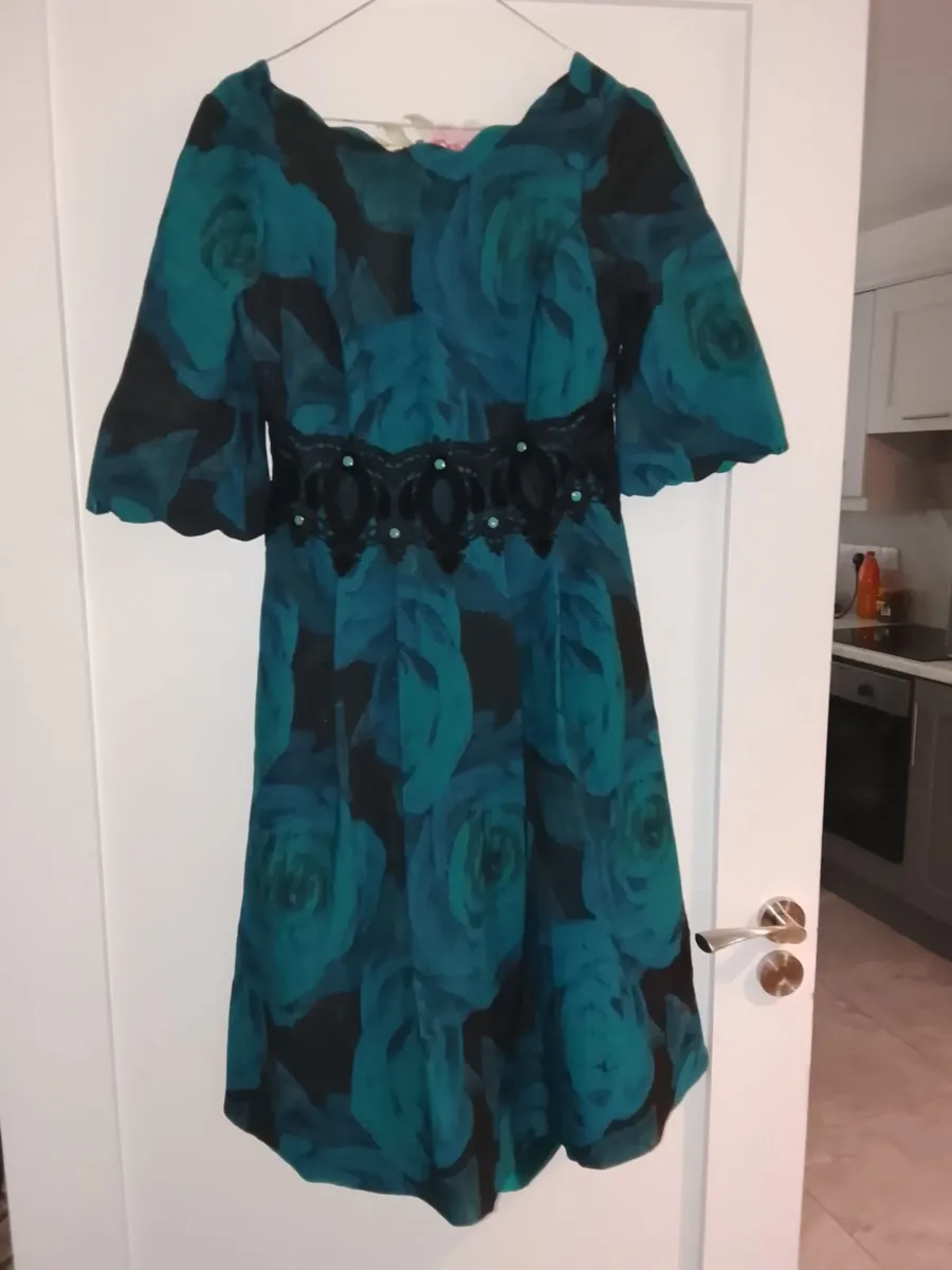 Dark green and black dress new condition - Image 2
