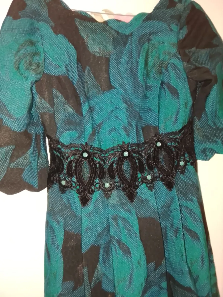 Dark green and black dress new condition - Image 3