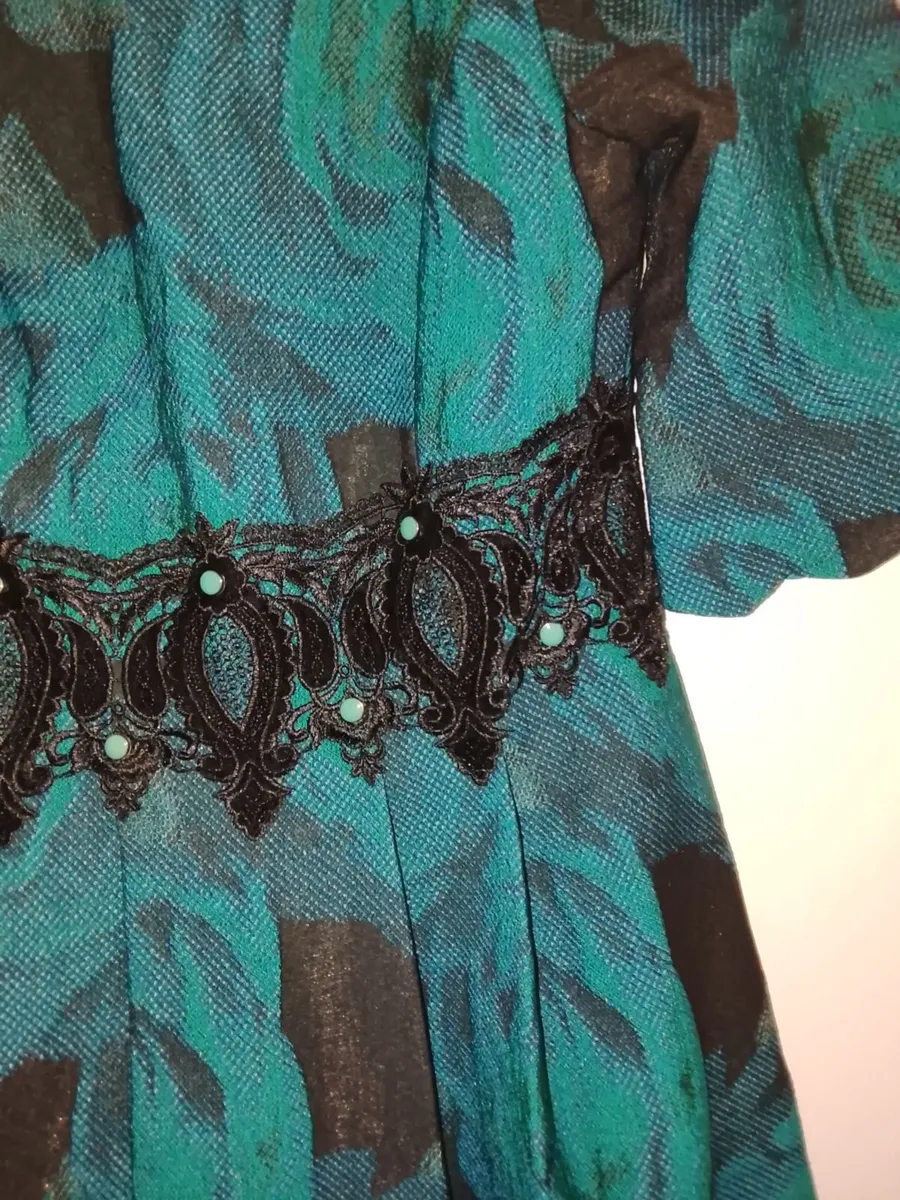 Dark green and black dress new condition - Image 4