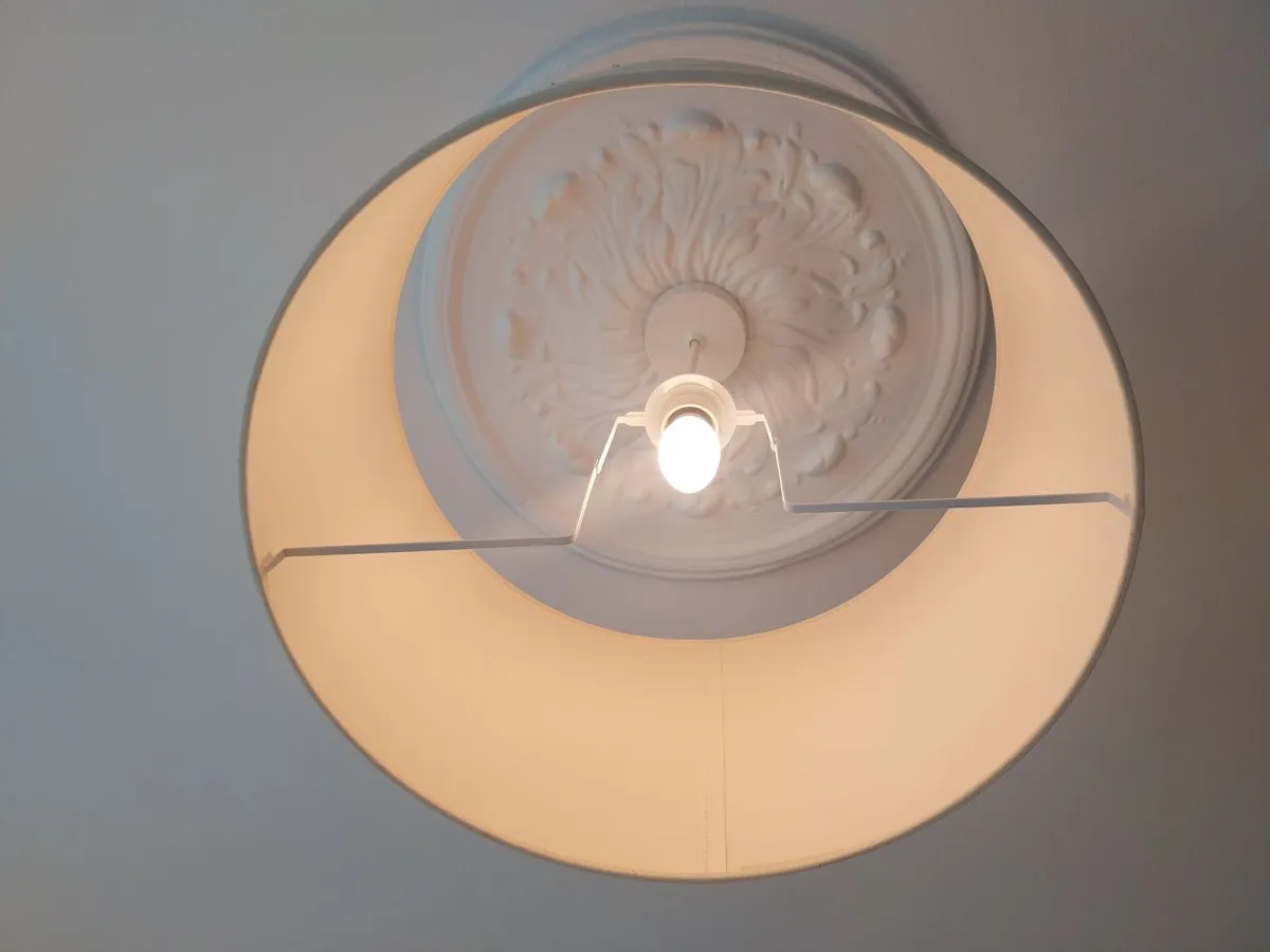 2 x Cream Lampshades - Image 3