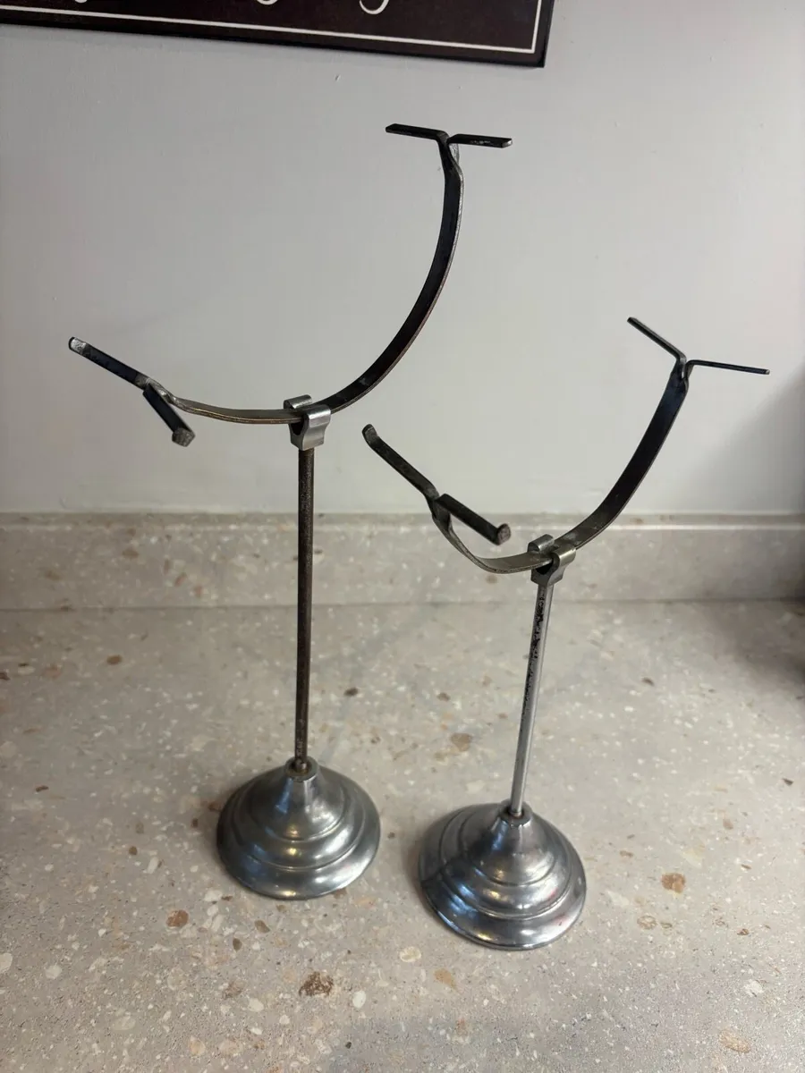2 antique shoe stand shop displays