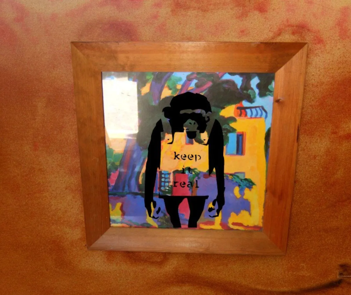 Framed 'After Banksy' Art Print - Keep It Real - Image 3