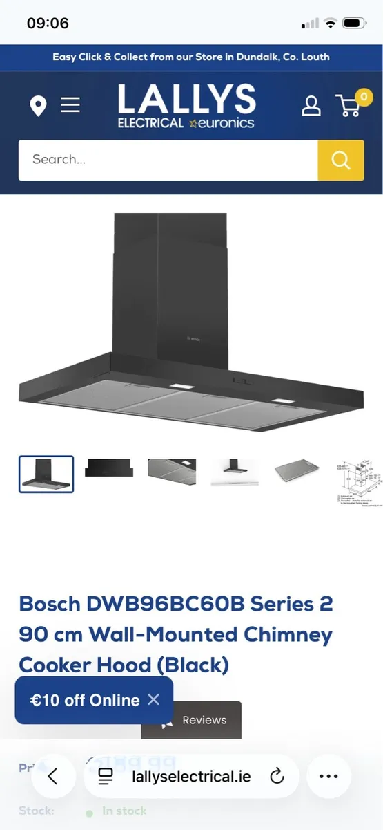 Bosch Series 2 Black Box Hood 90cm - Image 1