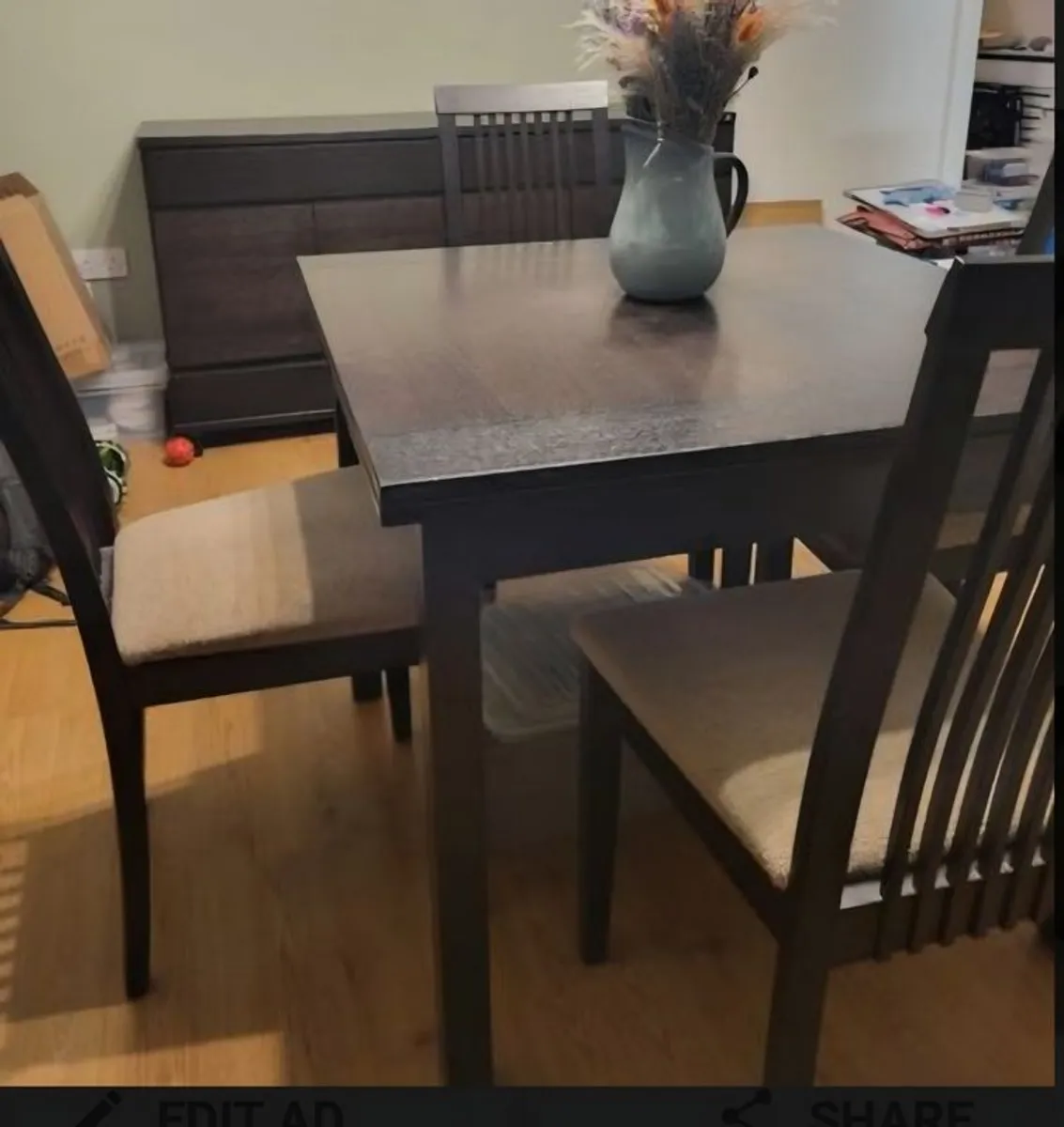 Reduced to clear asap - Dining set: Table (extendable) and chairs - Image 2