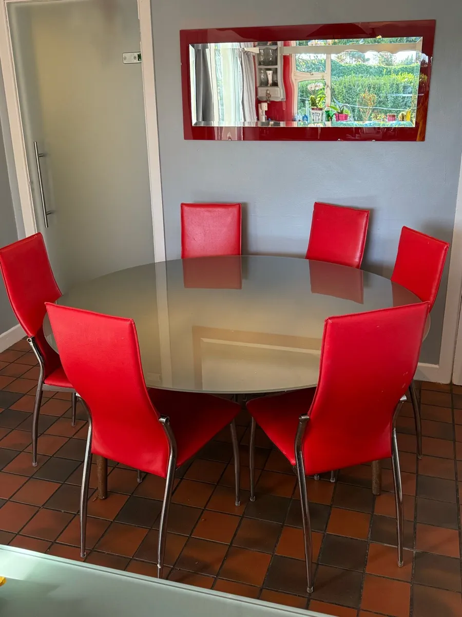 Toughened Glass Table Top & 6 Chairs - Image 1