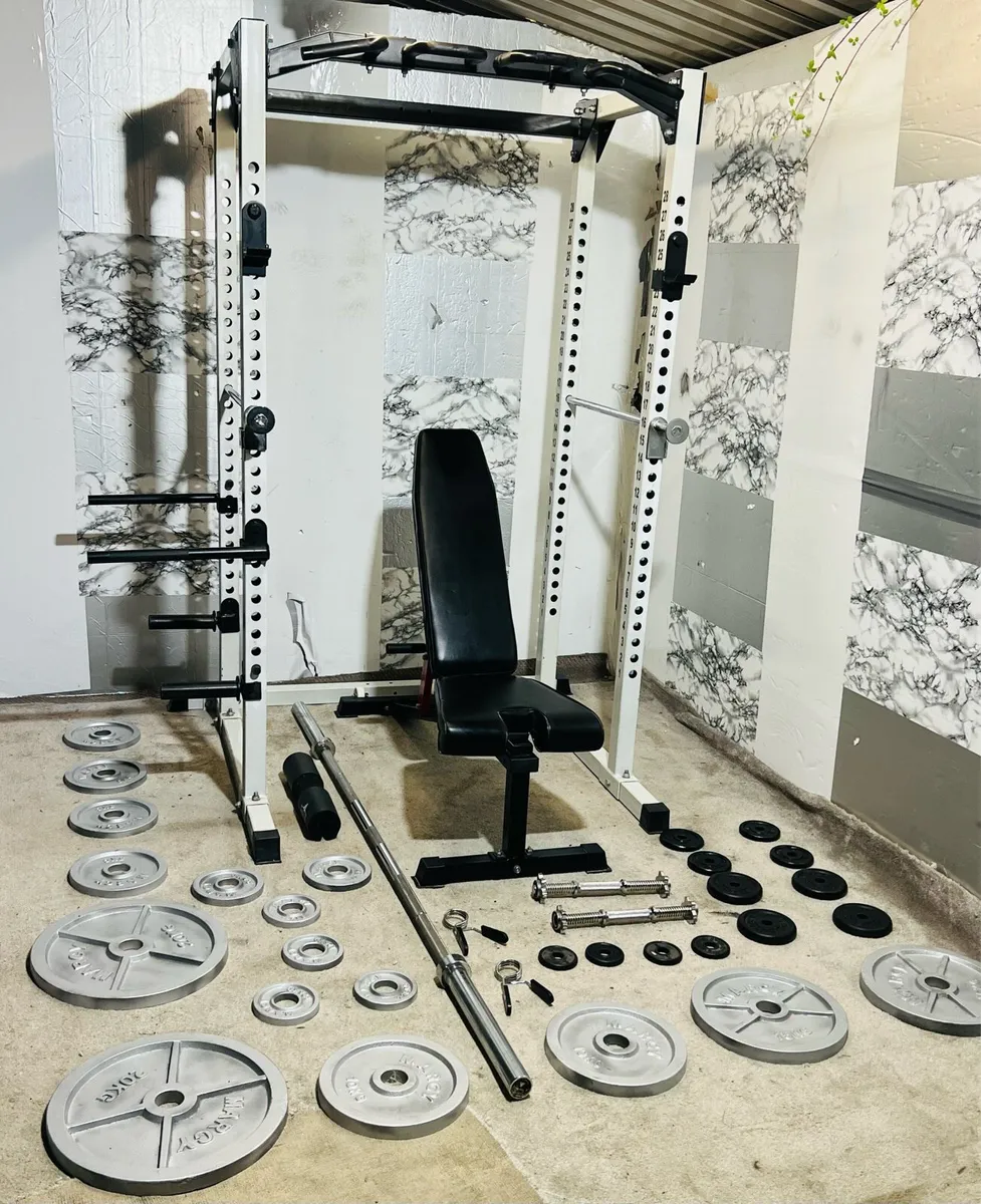 HEAVY DUTY RACK 145KG BARBELL SET BENCH ++ - Image 2