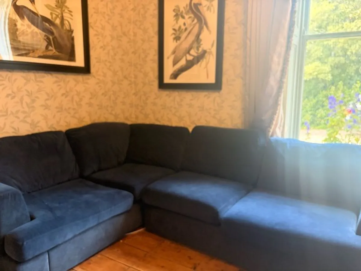 dark blue navy corner  sofa - Image 1