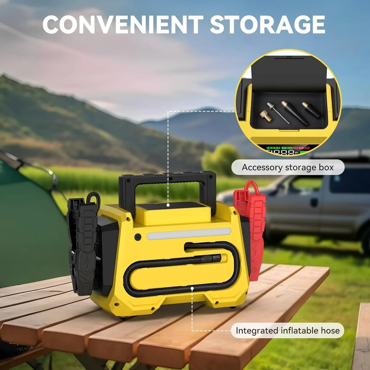 Yusman 8000A Battery Jump Starter with Compressor - Image 2