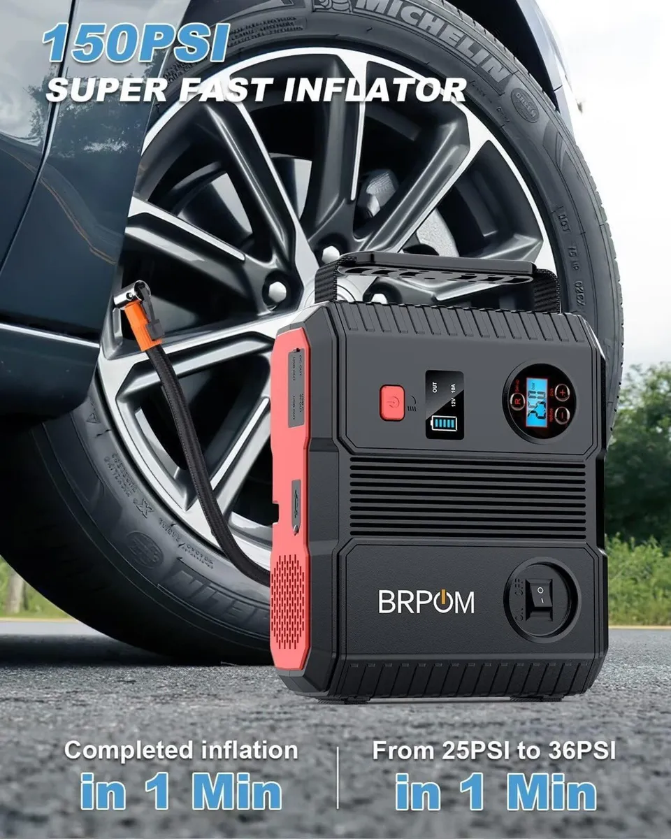 BRPOM BM600 Car Jump Starter with Air Compressor - Image 3
