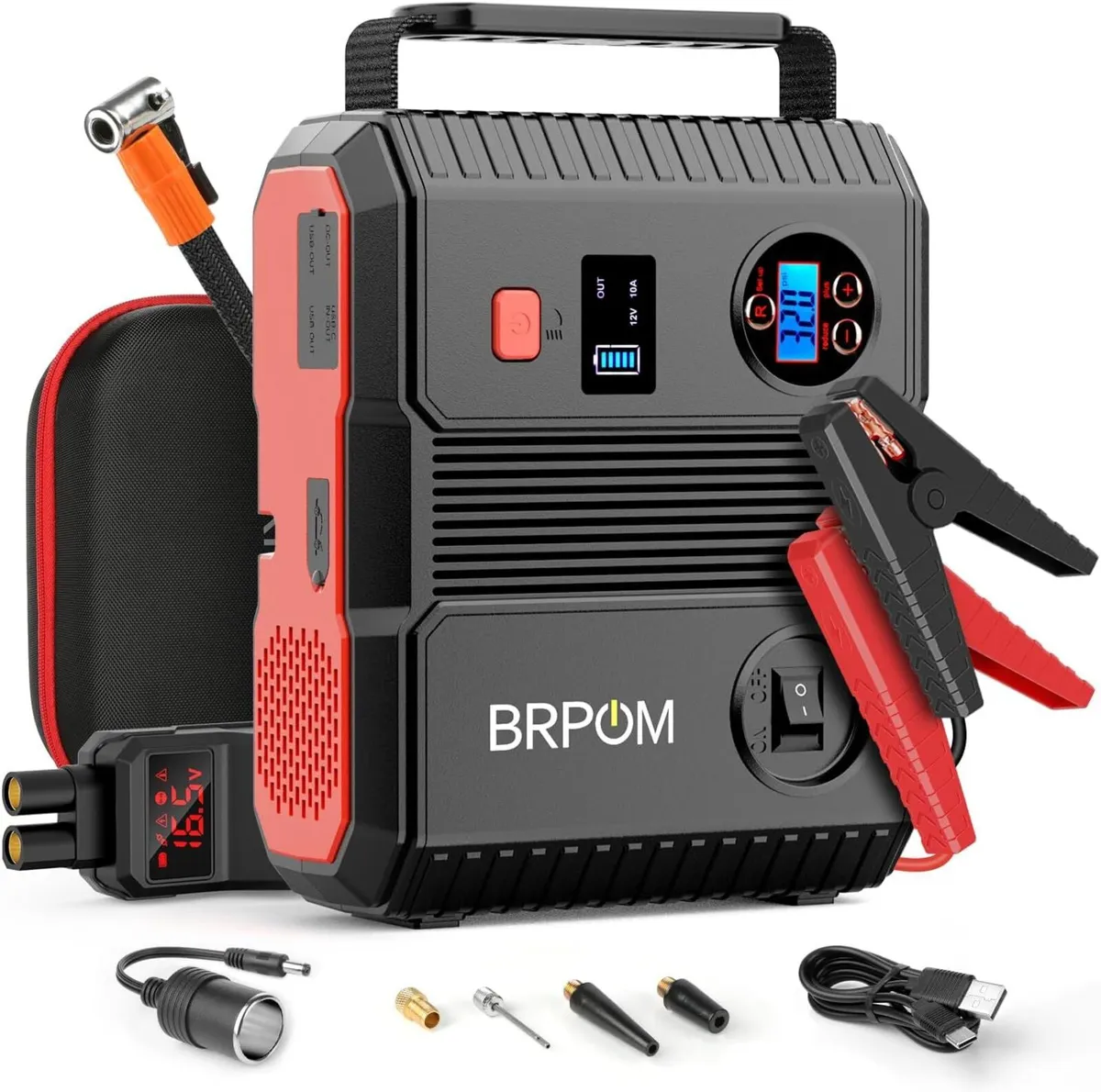 BRPOM BM600 Car Jump Starter with Air Compressor - Image 1