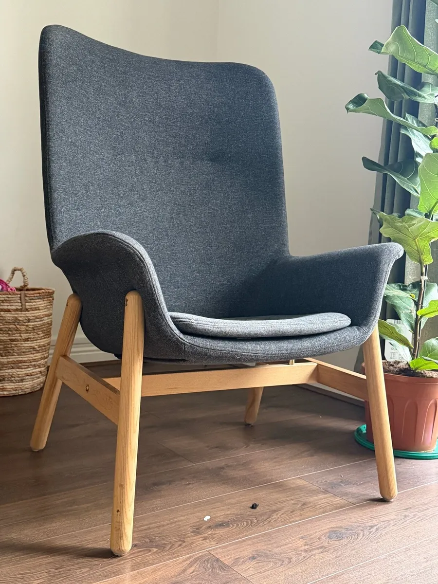 IKEA VEDBO High-Back Armchair – Dark Grey - Image 1
