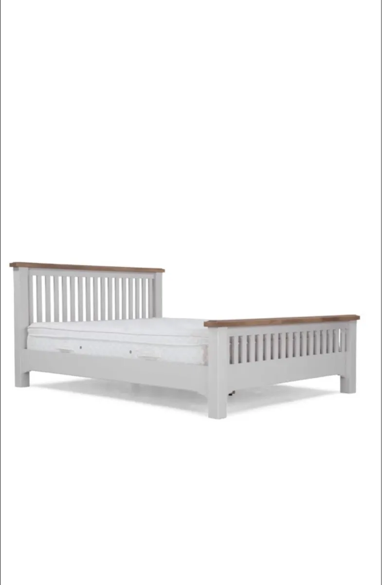 King Size 5foot Grey/Oak Georgia Bed Frame - Image 2