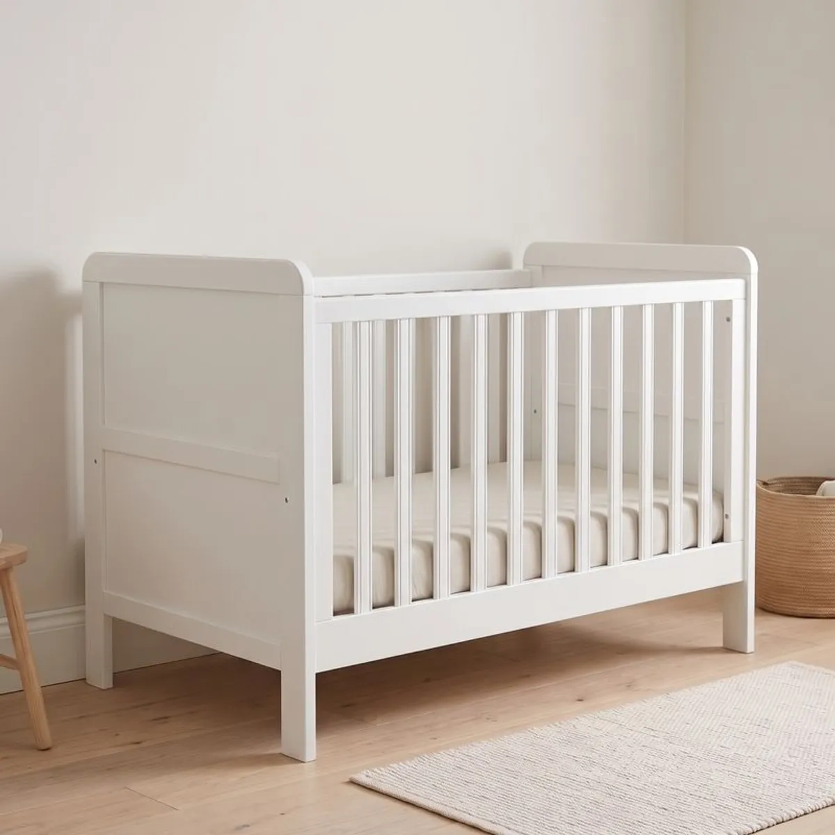 White cot / Cot bed; Very Good Condition - Image 2