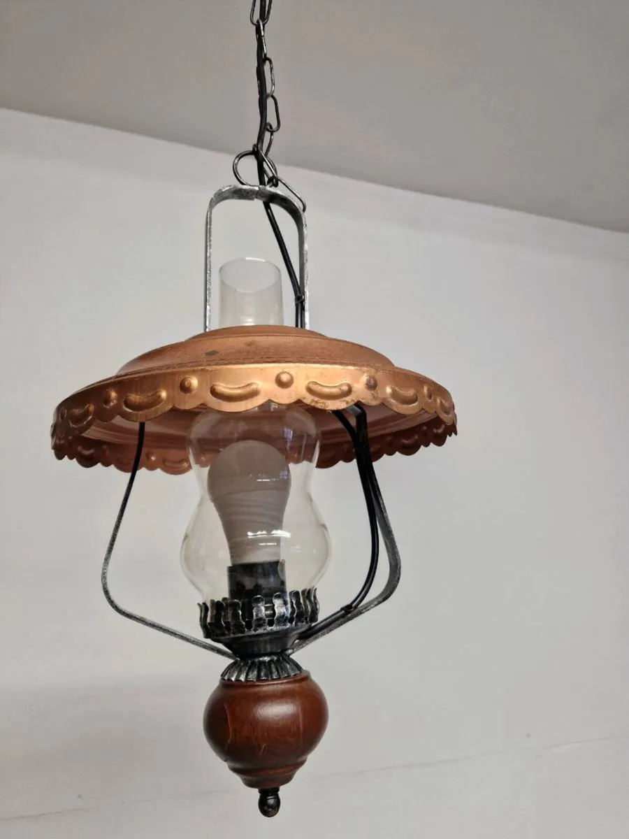Copper French Vintage ceiling light - Image 4