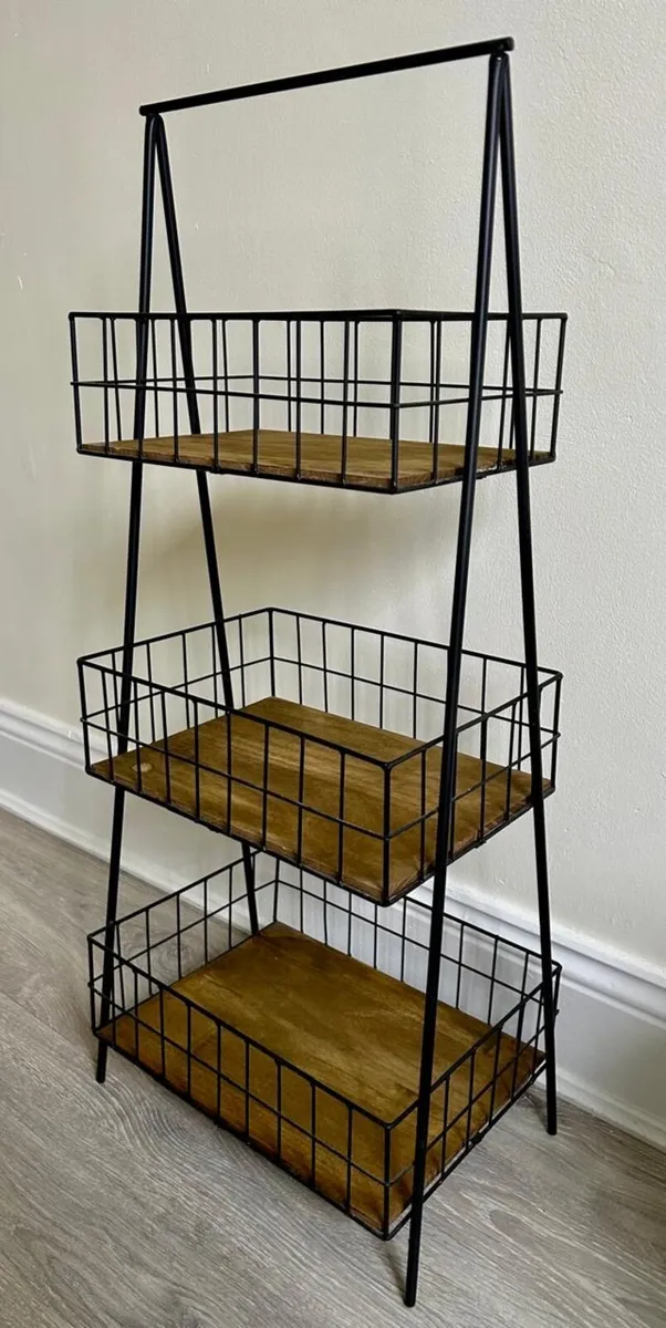 3-Tier Wood Storage Caddy/Kitchen Rack - Image 3