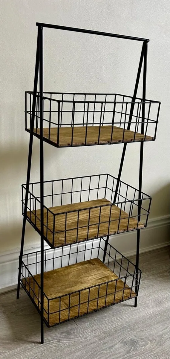 3-Tier Wood Storage Caddy/Kitchen Rack - Image 1