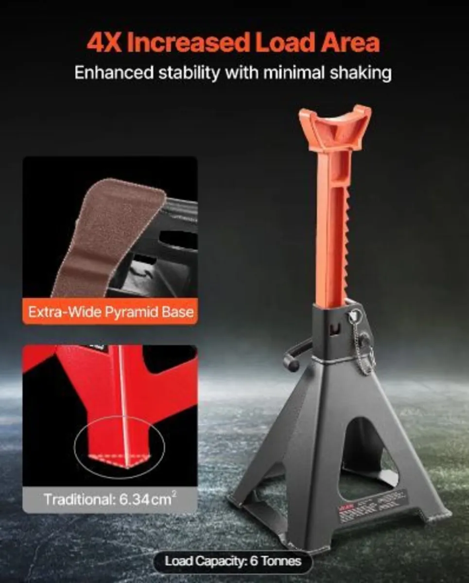 Jack Stands, 6 Ton (13,000 lbs) Capacity - Image 2