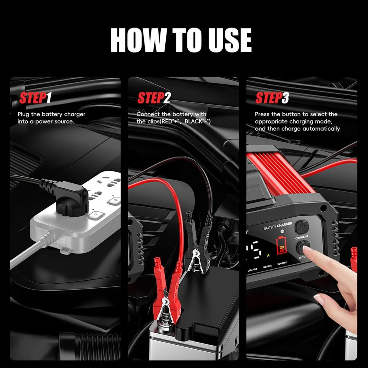 FOXSUR FPT-250 25A Battery Charger 12V/24V - Image 2