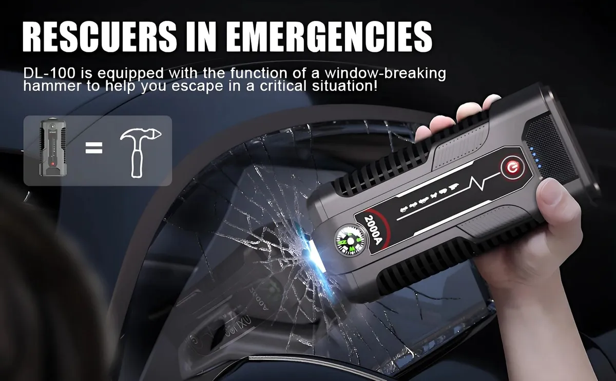 Dl100 Jump Starter, 2000A 18000mAh Battery Starter - Image 4