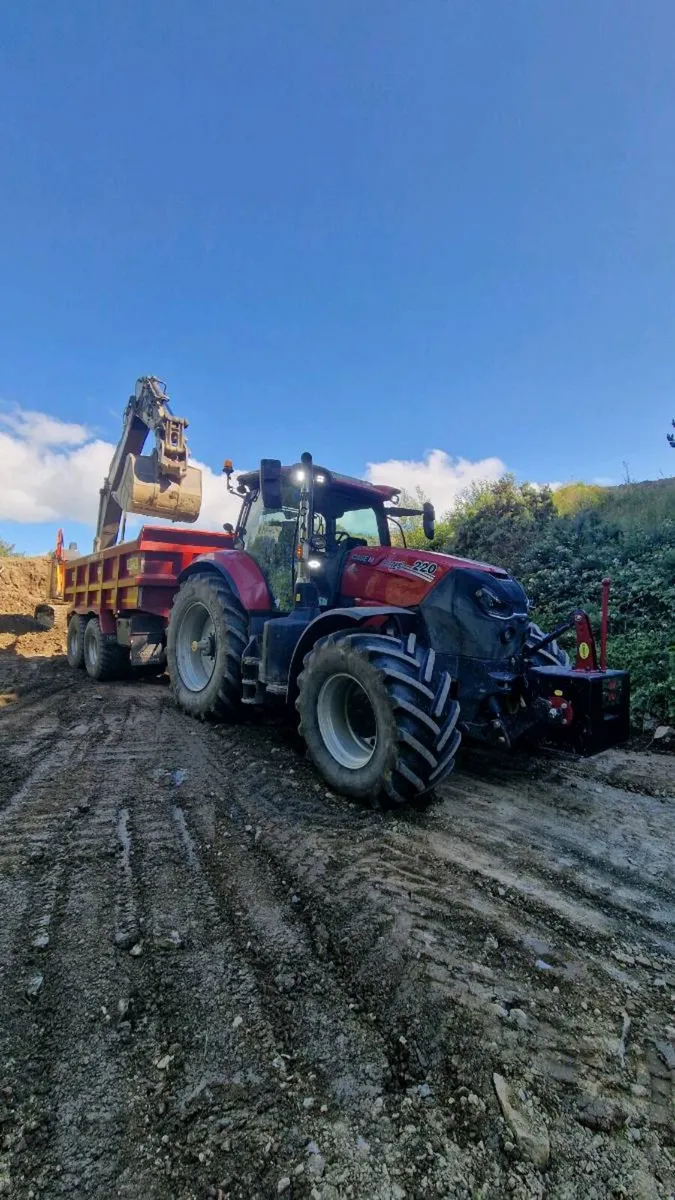 Tractor & 20 Ton Dump Trailer for hire - Image 1